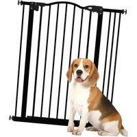 Black Metal Pet Barrier Adjustable Width Retractable Dog Gate Indoor Safety Fence for Door and Stair Protection