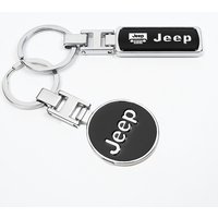 Zinc Alloy Car Emblem Keychain Keyring Valve Cap For Jeep Grand Cherokee Wrangler JK Gladiator Compass Renegade Wagoneer Avenger