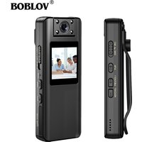 BOBLOV A22 Mini Body Camera 180 Degrees Rotatable Lens 1080P HD Small Body Camera with LED Screen Support 4 Hours Recording Cam