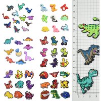 Cartoon Dinosaur Shoe Charms Mixed Bulk Jurassic Dino Rubber for Crocs Sandals T-Rex Ankylosaurus Party Favor DIY Accessories