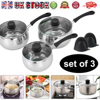 6 Stainless Steel Pot Set, Stainless Steel Cooking Pot, Stainless Steel with Lid, Soup Pot Non-stick pan w/single-layer bottom