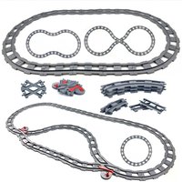 Urban Traffic Series Electric Train Track Assembly Building Blocks for Straight Track Curved Track and Crossed Track Puzzle Asse