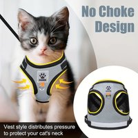 Reflective Dog Harness and Leash Set Double Layer Mesh Breathable Adjustable Pet Vest Harness for Small Medium Dogs Cats Outdoor