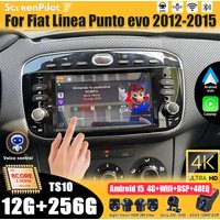 Android 15 For Fiat Linea Punto evo 2012 2013 - 2015 Car Radio RDS Car Stereo Multimedia DSP 5G Mirror link 8 Core Navigation