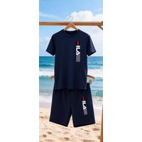 Men 2025 summer new casual sports suit Fashion breathable outdoor men's short-sleeved T-shirt