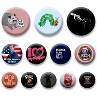 Funny Eat The Rich Hungry Caterpillar Pins Cute Coin Badges Snap-in Brooches on Bag Shirt Shoes Jewelry Accessories Friend Gifts