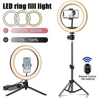 LED Selfie Ring Lighting Photographic Selfie Ring Lamp USB Remote Fill light With Tripods Stand Holder For Video Live Recording