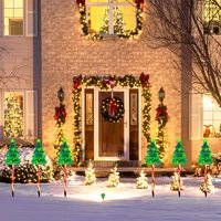 6 Pack LED Solar Powered String Lights IP65 Waterproof Xmas Tree Candy Cane Light Decorative Pathway Light for Yard Patio Porch