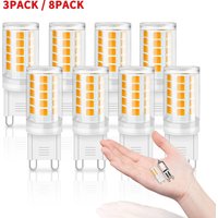 G9 LED Bulbs 3W 220V 2700K Warm White No-Flicker LED Lamp 33W Halogen Bulb Equivalent Chandelier Pendant Corn Light Bulbs 360LM