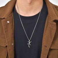 Vnox Stainless Steel Gecko Pendant Necklace for Men Boys, Unique Lizard Charm Symbol of Luck Resilience Jewelry Creativity Gifts