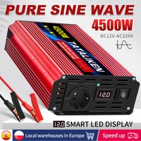 3500W/4500W/5000W/6000W Czysta fala sinusoidalna Gniazdo UE Samochodowy falownik DC 12V do AC 220V 50HZ Konwerter napięcia z inteligentnym wyświetlaczem LCD Sc