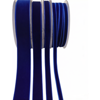 6-25mm Nylon Royal Blue Single Face Velvet Ribbon for Handmade Gift Bouquet Wrapping Supplies Home Party Decoration Velvet Tape