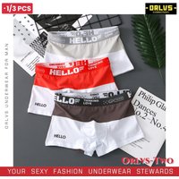 1/3PCS Men's Panties Fashion Letters Cotton Boxer Shorts Color Blocking Man Underwear Boxers Breathable U Convex Underpants
