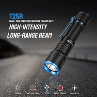 Trustfire T25R 2000LM Tactical Flashlight 3000mAH 18650 Rechargeable led torch 350 Meters Powerful beam With DUAL-TAIL-SWITCH