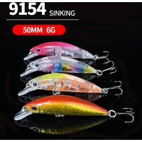 50mm 6g Long Casting Minnow Fishing Lures Artificial Hard Bait Slow Sinking Pesca Wobblers Seawater Trout Bass Swimbait Supplies