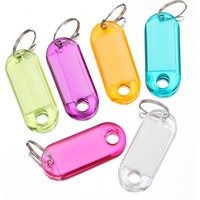 10pcs Key Tags Clear Plastic Split Key Ring with Paper Labels image 4