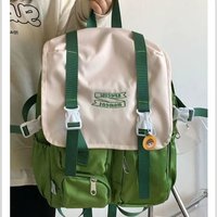 Women Green Preppy Style Cute Backpack Design College Student School Bags Japanese Fashion Large Capacity Jk Girls Travel Bag