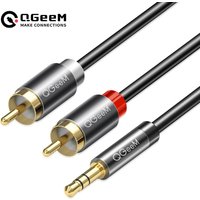 QGeeM RCA Cable 2RCA to 3.5 Audio Cable RCA 3.5mm Jack RCA AUX Cable for DJ Amplifiers Subwoofer Audio Mixer Home Theater DVD