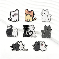 Cute Cat Enamel Pins Cartoon Animal Brooches Badges for Backpacks Collection Gifts Couple Jewelry Cosplay Accessories