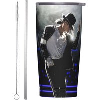 Singer Michael Jacksons MJ Tour 2026 Insulated Tumbler with Lid Stainless Steel Thermal Mug Outdoor Travel Car Bottle Cups 20oz