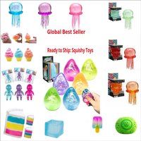 Jellyfish Cube Squish Toy Soft Jelly Squeeze Stress Relief Sensory Fidget NeeDoh Kids Adults Focus Antistress Anxiety Toy