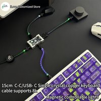 15cm C-C/USB-C Single Crystal Copper Keyboard Cable Supports 8K Magnetic Controllable Lights for HMlab Hub image 4