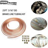 Bobine de Tube de rouleau de voiture de 25 pieds 7.62m de 3/16 "OD, Tube de frein en cuivre et Nickel et 16 écrous, tuyau en cuivre galvanisé