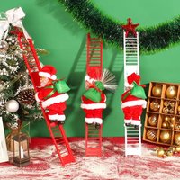 2026 Santa Claus Doll Climbing Ladder with Music Christmas Tree Ornaments Decorations For Home 2026 Navidad New Year Kids Gift