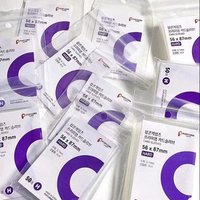 1 Bag/50Pcs Kpop Purple Photocard Holder Clear Popcorn 56x87 Card Sleeves Transparent Photographic Protector Film for Pictures