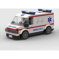 278-piece MOC Serbian Emergency Medical Services Ambulance Model Building Block Toy for Children's Birthday Gift