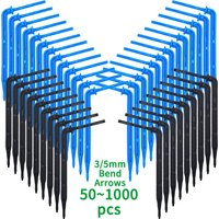 50-1000pcs Greenhouse 3/5m Hose Drip Irrigation Drippers 1/8'' Bending Arrow Emitters Garden Potted Micro Watering System