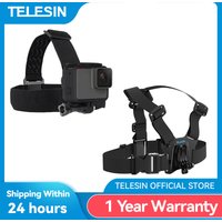 TELESIN Chest Mount Belt Head Strap for GoPro Hero 13 12 11 10 9 8 7 6 5 Insta360 SJCAM EKEN DJI Action Camera Accessories