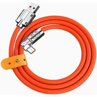 1m 2m 180 Degree Rotating Elbow USB to Type c 120w 6A Fast Charge Cable USB C Data Cable For Xiaomi Mobile Phone Charger Cable
