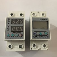 40A 63A 230V Adjustable Over Voltage Under Voltage Reclosing Protector Relay Limit Over Current Protection Dual Digital Display