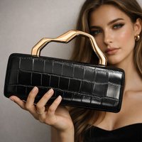 Designer Stone Texture Evening Elegant Long Clutch Purse,French Style Women Rectangular Stick Bag,Trendy East-West Handbag