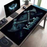 Viking Valhalla Gaming Desk Mat Gaming mats Mouse pad large Mousepad 400X900 PC Computer Double axe design rune Extended pad