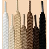 Solid Color Flat Braided Shoelaces, Durable Polyester Replacement Laces, Fashion Laces for Sneakers, Sports & Casual Shoes