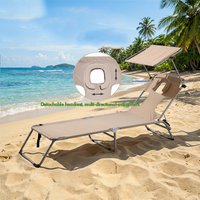 Professional Outdoor Sunbathing Recliner Sunbathing Folding Bed Comfortable Relaxation Lounger for Garden Beach Park Chairs
