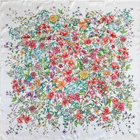 Flower Silk Scarf Hand Rolled Scarfs Silk Mulberry Foulard Femme Luxury Designer Square Bandanas Mother Lover Gift
