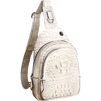 New Fashion Cow Genuine Leather Men Waist Packs Casual Chest Bags High Quality Boy Brand Design Alligator Chest Shoulder Package