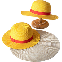Monkey D Luffy Straw Hats Cosplay Accessory Anime Sun Beach Hat for Men Boys Halloween Party Travel Performance Cap Yellow
