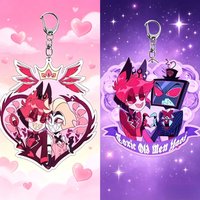 Couple's Best Friend Characters Creative Acrylic Keychains Hazbin Hotel Cute Cartoon Anime Bag Backpack Pendant Gift Ornaments