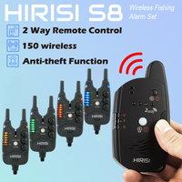 Hirisi S8 Carp Fishing Bite Alarm 2 Way Remote Control LED Waterproof High Sensitive Bite Indicator Fishing Accessory