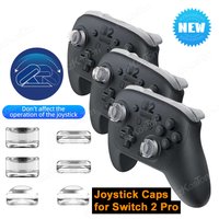 Transparent Joystick Caps for Switch 2 Pro Controller Clear Thumb Grips Cover Soft Silicone Cap for Switch 2 Pro Accessories