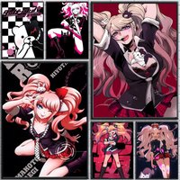 Danganronpa Junko Enoshima Monokuma Poster Art painting poster with prints Home bedroom living room decoration