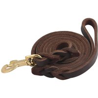 1.2-2.6m Genuine Leather Dog Leash with Copper Hook Heavv Duty Braided Pet Dog Training Leash for Large Medium Dogs Pitbull