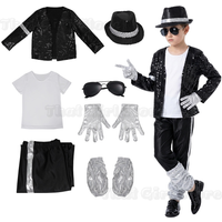 Costume d'Halloween pour spectacle, fête, anniversaire de Michael Jackson, carnaval, Billie Jean, star pop MJ.