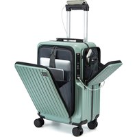 Front-opening Carry on Suitcase multiple function Laptop Boarding Luggage with USB Charging Trolley Case 20 Inch Travel Luggage