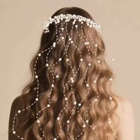 New Korean & European Style Pearl Hair Comb – Handcrafted Bridal Headpiece, Pearl Wedding Hair Accessory with Ribbon