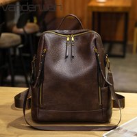 Vintage Top Quality Leather Backpacks Large Capacity Bagpacks Fits A4 Magazine for Commute Girl Travel Rucksack Back Pack 3 in 1